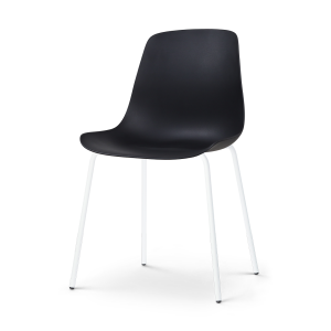 Nora-Pip eetkamerstoel zwart - wit onderstel