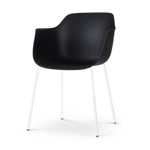Nora-Puk eetkamerstoel zwart - wit onderstel
