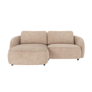 Norris gestoffeerde 3-zits hoekbank beige - links - 226 cm