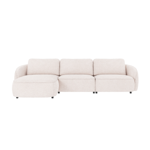 Norris gestoffeerde 4-zits hoekbank wit - links - 319 cm