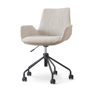 Nout-Eef bureaustoel beige gemêleerd - zwart onderstel