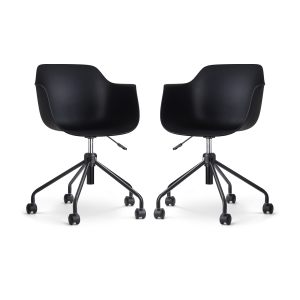 Nout-Puk bureaustoel zwart - zwart onderstel - set van 2