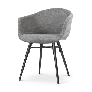 Nova-Otis eetkamerstoel donkergrijs - zwart onderstel