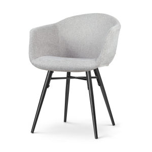Nova-Otis eetkamerstoel lichtgrijs - zwart onderstel
