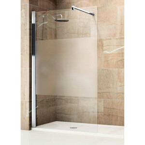 Novellini Giada inloopdouche H 60x195cm met muursteun 100cm matchr/satinband giadah60-44b