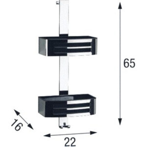 Novellini Korf H65xB22xD16cm rechthoek Metaal Chroom r90ceste0e-a