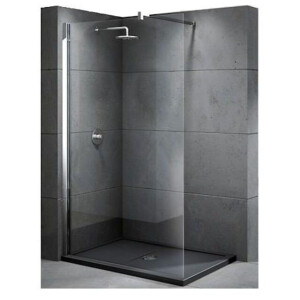 Novellini Kuadra inloopdouche Walk 2 97/100x200cm met muursteun 100chroom profiel en helder glas kuadh100-1k