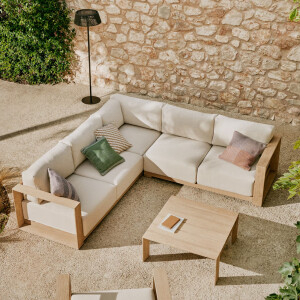 Kave Home 5-zits Loungebank 'Ambra' Acaciahout