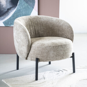 By-Boo Fauteuil 'Oasis' Chenille, kleur Taupe