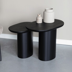 ZILT Bijzettafel 'Arick' Mangohout, Set van 2 stuks