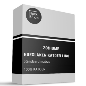 Hoeslaken Lino - Katoen - 140x200 cm - Grijs - Zo!Home - Dekbed-Discounter.nl