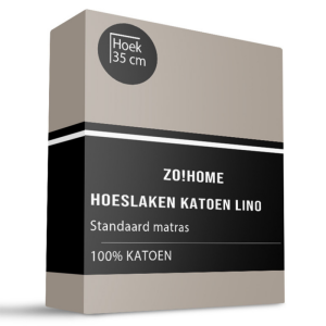 Hoeslaken Lino - Katoen - 140x200 cm - Taupe - Zo!Home - Dekbed-Discounter.nl