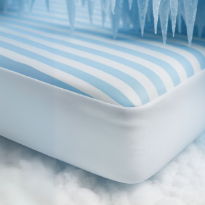 Hoeslaken Cooling - Blauw/Wit - 140x200 cm - Wit - Zydante - Dekbed-Discounter.nl