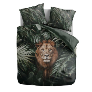Dekbedovertrek - Jungle Lion - Tweepersoons (200x200 Cm) - Meerkleurig Microvezel - - Zydante - Dekbed-Discounter.nl