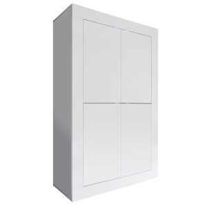 Opbergkast Basic 162 cm hoog - hoogglans wit