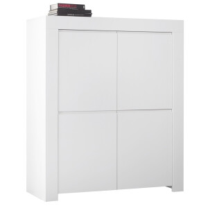 Opbergkast Firenze 140 cm hoog in mat wit