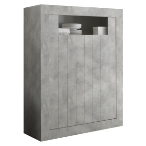 Opbergkast Urbino 144 cm hoog in grijs beton