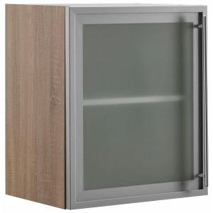 OPTIFIT Hangend kastje met glasdeur met glasdeurtje in aluminium-look, breedte 50 cm