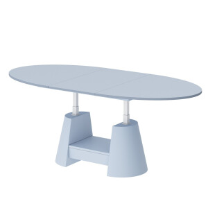 Ovale uitschuifbare salontafel Calabro MAX 140 cm blauw mat