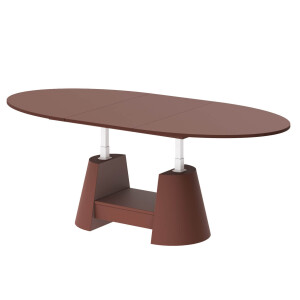 Ovale uitschuifbare salontafel Calabro MAX 140 cm donker rood mat