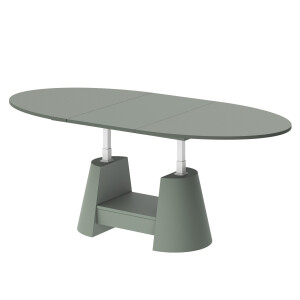 Ovale uitschuifbare salontafel Calabro MAX 140 cm groen mat