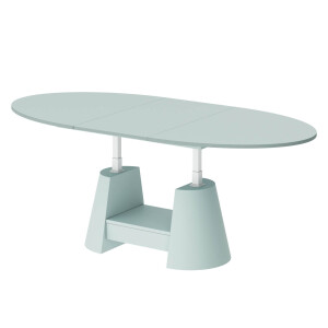 Ovale uitschuifbare salontafel Calabro MAX 140 cm mint groen mat