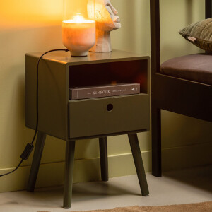 WOOOD Nachtkastje 'Ozzy' kleur Warm Groen