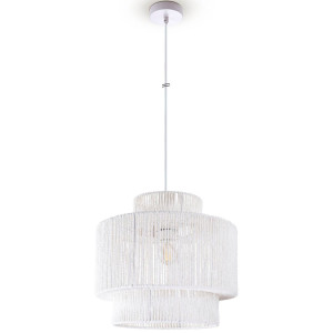 Paco Home Hanglamp Hugo Lupita Woonkamer eetkamer rattan look Boho lampenkap papier