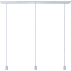 Paco Home Hanglamp HUGO SQ L Stabiele lampophanging E27 1,5m textielen kabel 3 fittingen 120 cm breed