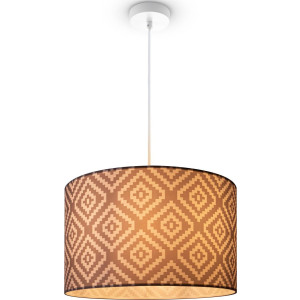 Paco Home Hanglamp Hugo Stella Pendellamp woonkamer lampenkap stof rond retro vintage textiel