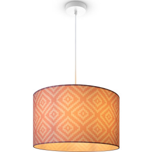 Paco Home Hanglamp Hugo Stella Pendellamp woonkamer lampenkap stof rond retro vintage textiel