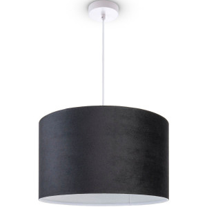 Paco Home Hanglamp Hugo uni Color Woonkamer lampenkap van velours uni-kleuren decoratie E27 kabel 1,5m