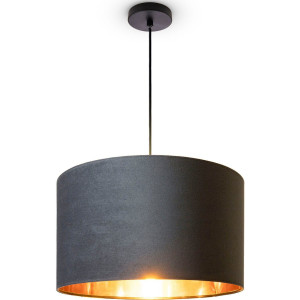 Paco Home Hanglamp Hugo uni Color Woonkamer lampenkap van velours uni-kleuren decoratie E27 kabel 1,5m