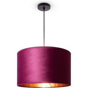 Paco Home Hanglamp Hugo uni Color Woonkamer lampenkap van velours uni-kleuren decoratie E27 kabel 1,5m