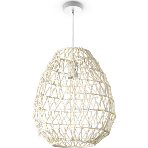 Paco Home Hanglamp KAGEEG Rattan look Boho eetkamerlamp E27 Skandi