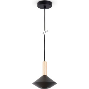 Paco Home Hanglamp Mora Woonkamer eetkamer trechtervorm modern hout metaal GU10