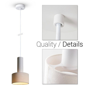 Paco Home Hanglamp VELUTA Woonkamer hanglamp stoffen kap eetkamer modern GU10