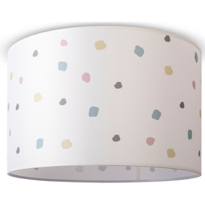 Paco Home Plafondlamp Hugo Dots Plafondlamp stof lamp woonkamer lampenkap stippen retro kleurig