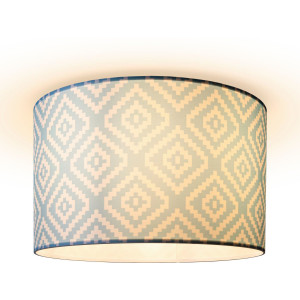 Paco Home Plafondlamp Hugo Stella Stoff lampenkap vintage woonkamerlamp rond retro ontwerp textiel