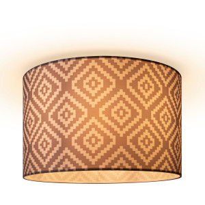 Paco Home Plafondlamp Hugo Stella Stoff lampenkap vintage woonkamerlamp rond retro ontwerp textiel