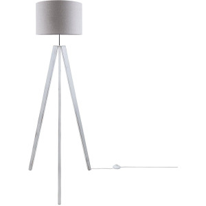 Paco Home Staande lamp Canvas uni Color Vloerlamp vintage voet LED lamp woonkamer Scandinavisch ontwerp E27