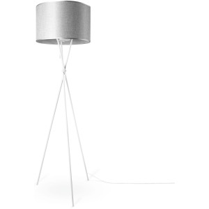 Paco Home Staande lamp KATE CANVAS UNI COLOR Woonkamer driepoot stoffen lampenkap vloerlamp textiel kap E27