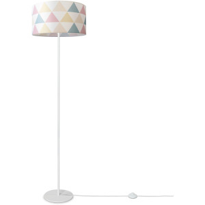 Paco Home Staande lamp Luca Delta Woonkamer stofkap driehoek kleurig vloerlamp textiel vloerlamp