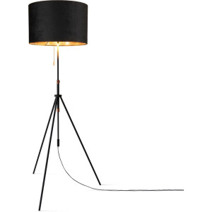 Paco Home Staande lamp Naomi uni Color Woonkamer in hoogte verstelbaar 121,5 tot 176,5 cm trekschakelaar velours