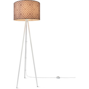 Paco Home Staande lamp Trina Stella Driepotige moderne stof lampenkap vintage ontwerp textiel woonkamer