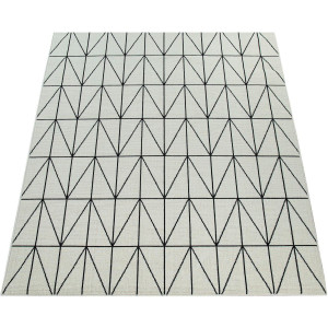 Paco Home Vloerkleed Brugge 224 Platweefsel, modern geometrisch motief, geschikt voor binnen en buiten