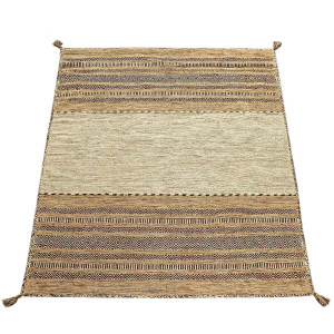 Paco Home Vloerkleed Kilim 217 met de hand geweven tweezijdig te gebruiken kleed, puur katoen, gestreept, woonkamer