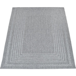 Paco Home Vloerkleed Liege 390 Platweefsel, gemêleerde sisal look, met randdessin, geschikt voor buiten