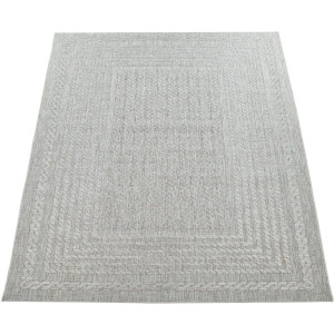 Paco Home Vloerkleed Liege 390 Platweefsel, gemêleerde sisal look, met randdessin, geschikt voor buiten