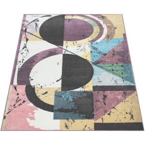 Paco Home Vloerkleed Petit 484 Korte pool, modern abstract motief, pastelkleuren